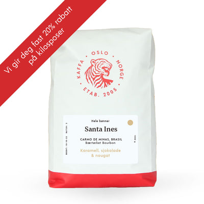 Kaffebønner 1kg Brasil Santa Ines - KAFFAbutikk